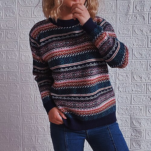 Women's Pullover Sweater Jumper Ribbed Knit Knitted Striped Crew Neck Stylish Vintage Style Daily Holiday Fall Winter Blue Red S M L / Long Sleeve / Casual / Regular Fit / Going out
Women's Pullover Sweater Jumper Ribbed Knit Knitted Striped Crew Neck Stylish Vintage Style Daily Holiday Fall Winter Blue Red S M L / Long Sleeve / Casual / Regular Fit / Going out