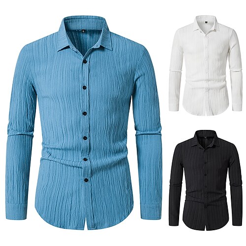 Men's Shirt Striped Button Down Collar Daily Button-Down Tops Casual White Black Blue
Men's Shirt Striped Button Down Collar Daily Button-Down Tops Casual White Black Blue