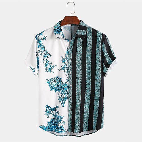 Men's Shirt 3D Print Floral Striped Turndown Street Casual Button-Down Print Short Sleeves Tops Designer Casual Fashion Breathable Green Purple / Summer
Men's Shirt 3D Print Floral Striped Turndown Street Casual Button-Down Print Short Sleeves Tops Designer Casual Fashion Breathable Green Purple / Summer
