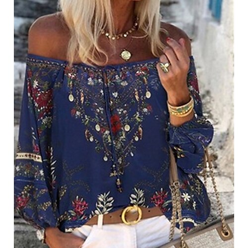 Women's Blouse Flower Daily Weekend Blouse Shirt Long Sleeve Lace up Lace Print V Neck Casual Green Purple Royal Blue S
Women's Blouse Flower Daily Weekend Blouse Shirt Long Sleeve Lace up Lace Print V Neck Casual Green Purple Royal Blue S