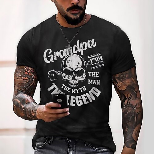 Men's Unisex T shirt Tee Skull Graphic Prints Crew Neck Black Navy Blue Short Sleeve Outdoor Street Print Tops Vintage Sports Designer Casual / Summer / Summer
Men's Unisex T shirt Tee Skull Graphic Prints Crew Neck Black Navy Blue Short Sleeve Outdoor Street Print Tops Vintage Sports Designer Casual / Summer / Summer