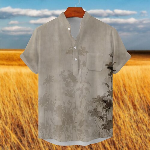 Men's Shirt 3D Print Leaves Stand Collar Street Casual Button-Down Print Short Sleeve Tops Designer Casual Fashion Breathable Khaki / Summer
Men's Shirt 3D Print Leaves Stand Collar Street Casual Button-Down Print Short Sleeve Tops Designer Casual Fashion Breathable Khaki / Summer