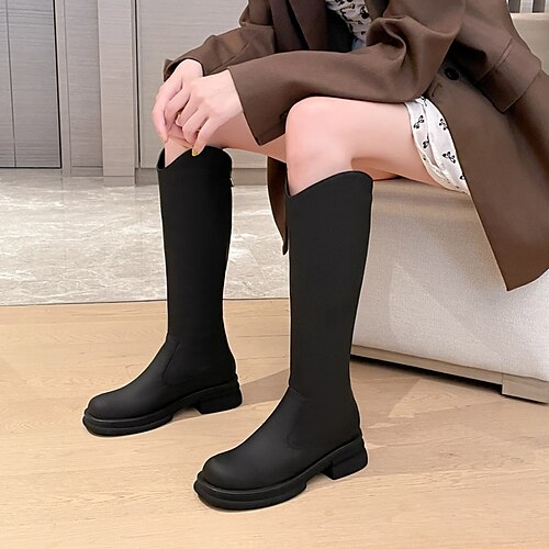 Women's Boots Knee High Boots Chunky Heel Round Toe Minimalism Daily PU Leather Zipper Fall Winter Solid Colored Black Green
Women's Boots Knee High Boots Chunky Heel Round Toe Minimalism Daily PU Leather Zipper Fall Winter Solid Colored Black Green