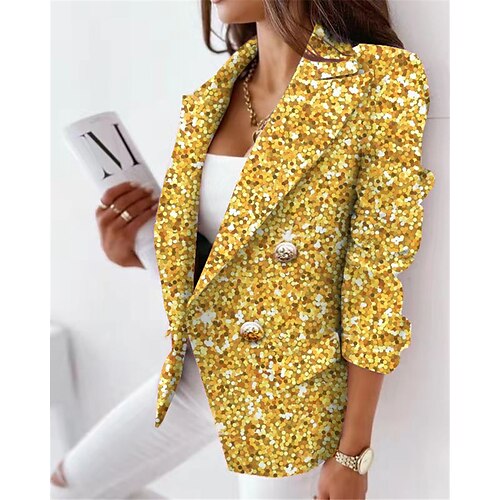 Women's Blazer Regular with Pockets Coat Blue Pink Gold Stylish Formal Work Office Fall Winter Double Breasted Turndown Regular Fit S M L XL XXL 3XL
Women's Blazer Regular with Pockets Coat Blue Pink Gold Stylish Formal Work Office Fall Winter Double Breasted Turndown Regular Fit S M L XL XXL 3XL
