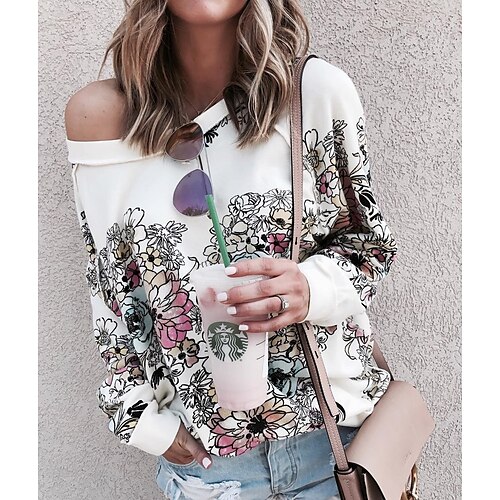 Women's Sweatshirt Pullover Crew Neck Flower Print Daily Weekend Streetwear Casual Hoodies Sweatshirts Loose Fit White Black
Women's Sweatshirt Pullover Crew Neck Flower Print Daily Weekend Streetwear Casual Hoodies Sweatshirts Loose Fit White Black