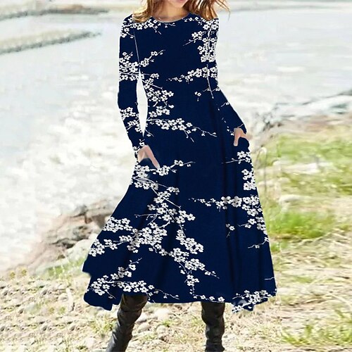 Damen Casual kleid Schaukelkleid A Linie Kleid Midikleid Schwarz Marineblau Khaki Langarm Blumen Tasche Winter Herbst Rundhalsausschnitt Urlaub winterkleider damen herbstkleider 2023 S M L XL XXL 3XL
Damen Casual kleid Schaukelkleid A Linie Kleid Midikleid Schwarz Marineblau Khaki Langarm Blumen Tasche Winter Herbst Rundhalsausschnitt Urlaub winterkleider damen herbstkleider 2023 S M L XL XXL 3XL