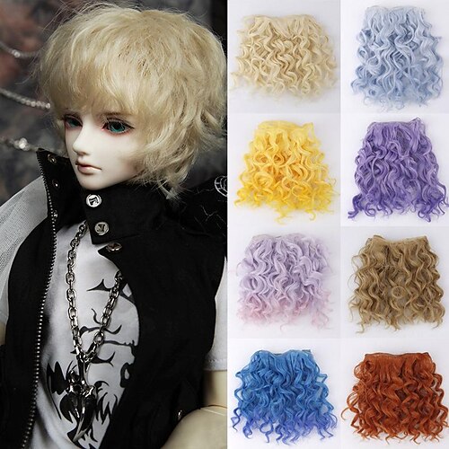 Doll DIY Wig Doll Accessories Straight Curly Synthetic Fiber Wig Hair High Temperature Fashion Imitation Wool Roll Doll Hair for DIY 1/3 1/4 1/6 BJD SD Doll Wigs
Doll DIY Wig Doll Accessories Straight Curly Synthetic Fiber Wig Hair High Temperature Fashion Imitation Wool Roll Doll Hair for DIY 1/3 1/4 1/6 BJD SD Doll Wigs