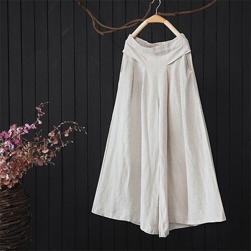 Women's Plus Size Wide Leg Chinos Pocket Solid Color Casual Streetwear Home Casual Natural Ankle-Length Fall Spring White Black Blue L XL XXL 3XL / Cotton
Women's Plus Size Wide Leg Chinos Pocket Solid Color Casual Streetwear Home Casual Natural Ankle-Length Fall Spring White Black Blue L XL XXL 3XL / Cotton