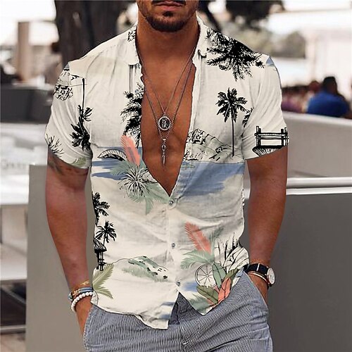 Men's Shirt Coconut Tree Turndown Beige Short Sleeves 3D Print Outdoor Street Button-Down Print Tops Fashion Designer Casual Breathable / Summer / Spring / Summer
Men's Shirt Coconut Tree Turndown Beige Short Sleeves 3D Print Outdoor Street Button-Down Print Tops Fashion Designer Casual Breathable / Summer / Spring / Summer