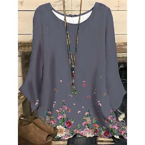 Women's Plus Size Tops Blouse Shirt Floral Print Long Sleeve Round Neck Casual Daily Vacation Polyester Fall Winter Green Blue
Women's Plus Size Tops Blouse Shirt Floral Print Long Sleeve Round Neck Casual Daily Vacation Polyester Fall Winter Green Blue