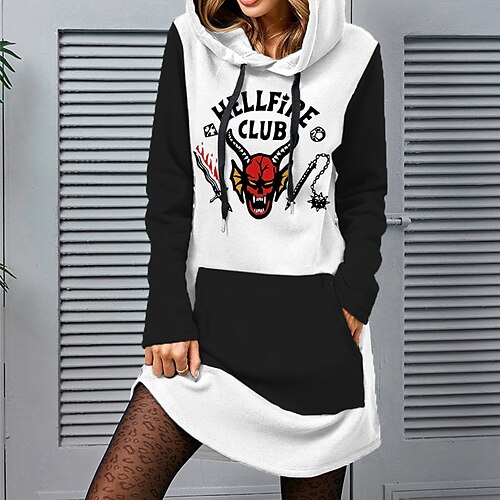 Women's Shift Dress Short Mini Dress White Black Blue Gray Long Sleeve Print Letter Pocket Print Fall Winter Hooded Casual 2022 S M L XL XXL 3XL
Women's Shift Dress Short Mini Dress White Black Blue Gray Long Sleeve Print Letter Pocket Print Fall Winter Hooded Casual 2022 S M L XL XXL 3XL