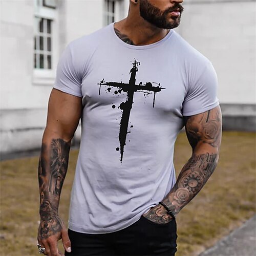 Men's Unisex T shirt Tee Cross Crew Neck White Print Outdoor Street Short Sleeve Print Clothing Apparel Sports Designer Casual Big and Tall / Summer / Summer
Men's Unisex T shirt Tee Cross Crew Neck White Print Outdoor Street Short Sleeve Print Clothing Apparel Sports Designer Casual Big and Tall / Summer / Summer