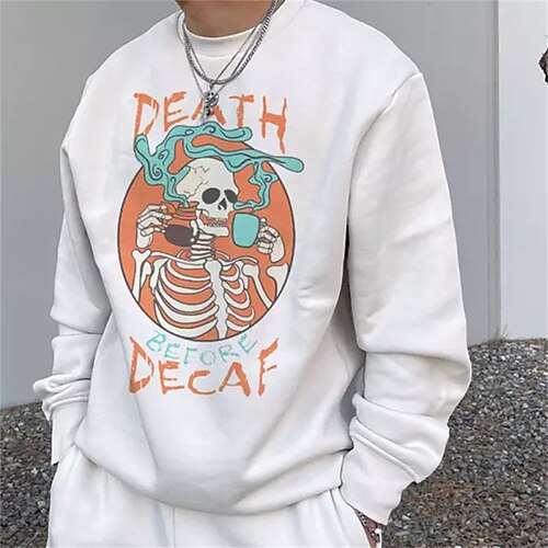 Men's Sweatshirt Pullover Graphic Skeleton Skull Print Halloween Daily Holiday Going out Hot Stamping Casual Streetwear Hoodies Sweatshirts White
Men's Sweatshirt Pullover Graphic Skeleton Skull Print Halloween Daily Holiday Going out Hot Stamping Casual Streetwear Hoodies Sweatshirts White