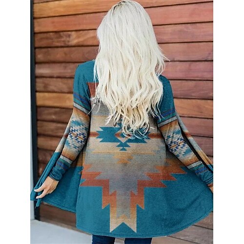 Women's Peasant Blouse Blue Geometric Print Long Sleeve Casual Daily Vintage Casual V Neck Long Cotton Loose Fit Geometric S
Women's Peasant Blouse Blue Geometric Print Long Sleeve Casual Daily Vintage Casual V Neck Long Cotton Loose Fit Geometric S