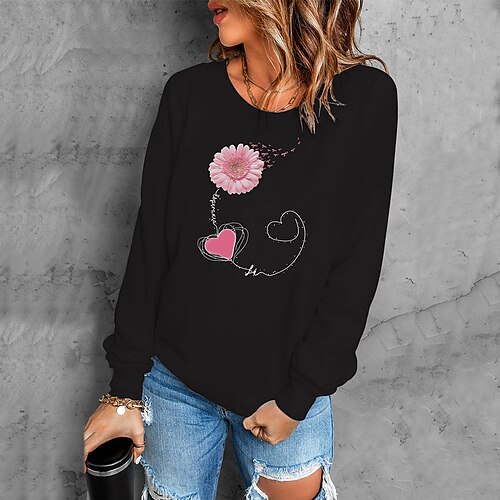 Women's Sweatshirt Pullover Active Streetwear Print Black Blue Heart Sunflower Daily Round Neck Long Sleeve S M L XL XXL
Women's Sweatshirt Pullover Active Streetwear Print Black Blue Heart Sunflower Daily Round Neck Long Sleeve S M L XL XXL