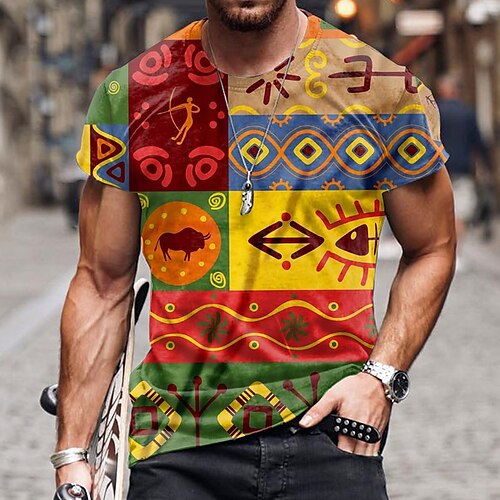 Men's Unisex T shirt Tee 3D Print Cartoon Color Block Graphic Prints Crew Neck Street Daily Print Short Sleeve Tops Ethnic Style Casual Classic Big and Tall Yellow / Summer
Men's Unisex T shirt Tee 3D Print Cartoon Color Block Graphic Prints Crew Neck Street Daily Print Short Sleeve Tops Ethnic Style Casual Classic Big and Tall Yellow / Summer