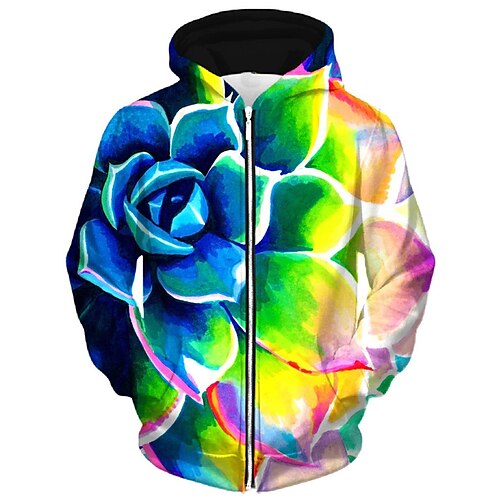 Men's Unisex Full Zip Hoodie Jacket Hooded Graphic Prints Flower Zipper Print Sports Outdoor Daily Sports 3D Print Basic Streetwear Hoodies Sweatshirts Long Sleeve Blue
Men's Unisex Full Zip Hoodie Jacket Hooded Graphic Prints Flower Zipper Print Sports Outdoor Daily Sports 3D Print Basic Streetwear Hoodies Sweatshirts Long Sleeve Blue
