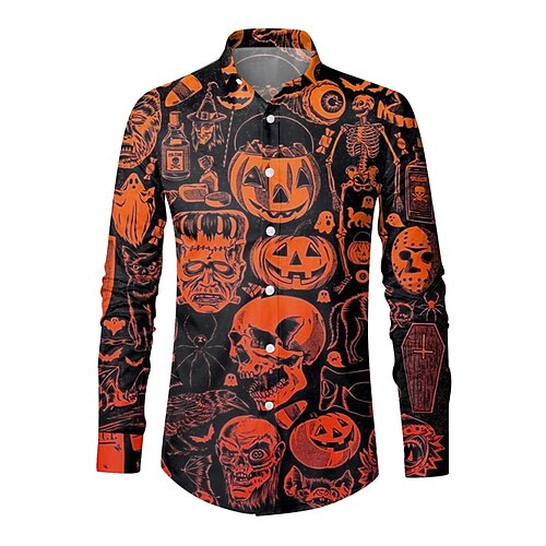 Herre Skjorte Dødningehoveder Græskar Aftæpning Grøn Lilla Gul Orange 3D-udskrivning udendørs Halloween Langærmet Knap ned Trykt mønster Tøj Årgang Sej Designer Afslappet
Herre Skjorte Dødningehoveder Græskar Aftæpning Grøn Lilla Gul Orange 3D-udskrivning udendørs Halloween Langærmet Knap ned Trykt mønster Tøj Årgang Sej Designer Afslappet