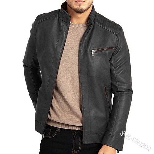 Men's Faux Leather Jacket Biker Jacket Motorcycle Jacket Thermal Warm Windproof Rain Waterproof Casual Daily Zipper Stand Collar Punk Fashion Casual Daily Jacket Outerwear Pure Color Quick Dry Black
Men's Faux Leather Jacket Biker Jacket Motorcycle Jacket Thermal Warm Windproof Rain Waterproof Casual Daily Zipper Stand Collar Punk Fashion Casual Daily Jacket Outerwear Pure Color Quick Dry Black