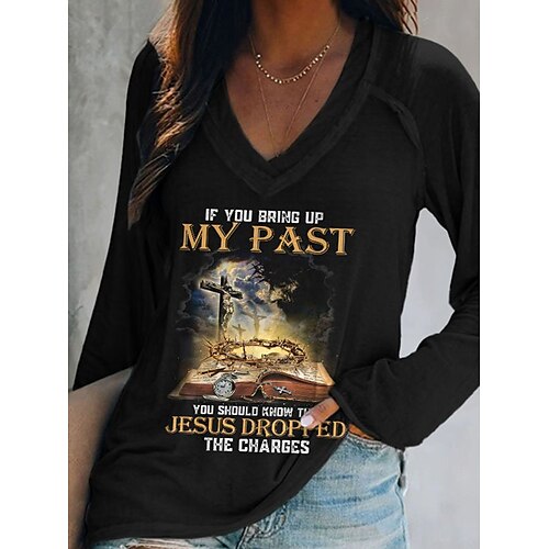 Women's T shirt Tee Graphic Casual Weekend Painting T shirt Tee Long Sleeve Print V Neck Basic Black S / 3D Print
Women's T shirt Tee Graphic Casual Weekend Painting T shirt Tee Long Sleeve Print V Neck Basic Black S / 3D Print