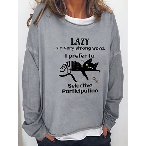 Mujer Pull-over Básico Casual Estampado Caqui Gris Ligero Azul claro Gato Letra Holgado Casual Cuello Barco Manga Larga
Mujer Pull-over Básico Casual Estampado Caqui Gris Ligero Azul claro Gato Letra Holgado Casual Cuello Barco Manga Larga