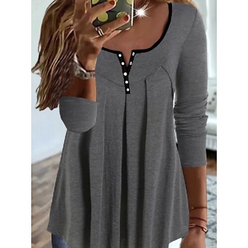 Women's Plus Size Tops Blouse Shirt Plain 3/4 Length Sleeve U Neck Casual Vacation Weekend Polyester Fall Winter Dark Gray
Women's Plus Size Tops Blouse Shirt Plain 3/4 Length Sleeve U Neck Casual Vacation Weekend Polyester Fall Winter Dark Gray