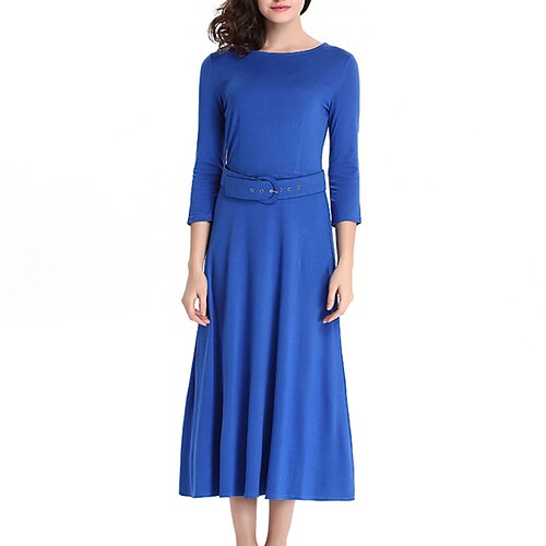 Women's A Line Dress Modern Dress Midi Dress Blue 3/4 Length Sleeve Pure Color Patchwork Fall Winter Crew Neck Stylish Elegant Slim 2022 S M L XL 2XL 3XL / Cotton
Women's A Line Dress Modern Dress Midi Dress Blue 3/4 Length Sleeve Pure Color Patchwork Fall Winter Crew Neck Stylish Elegant Slim 2022 S M L XL 2XL 3XL / Cotton