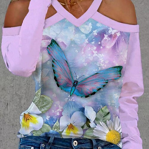 Women's Blouse Cat Graphic Butterfly Casual Weekend Blouse Long Sleeve Print V Neck Basic White Purple Pink S / 3D Print
Women's Blouse Cat Graphic Butterfly Casual Weekend Blouse Long Sleeve Print V Neck Basic White Purple Pink S / 3D Print