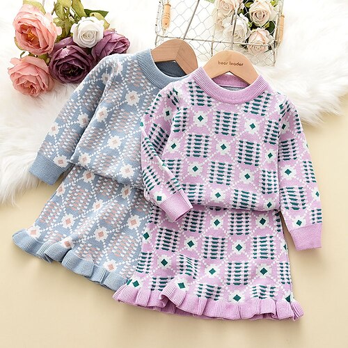 Kids Toddler Girls' SkirtSet Clothing Set 2 Pieces Long Sleeve Blue Pink Geometric Ruffle Patchwork Fashion Daily Regular 2-8 Years
Kids Toddler Girls' SkirtSet Clothing Set 2 Pieces Long Sleeve Blue Pink Geometric Ruffle Patchwork Fashion Daily Regular 2-8 Years
