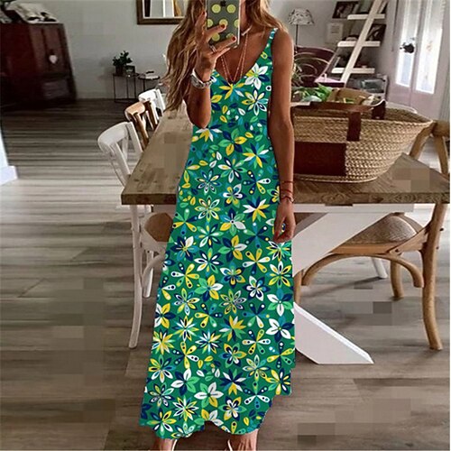 Women's A Line Dress Maxi long Dress Green Short Sleeve Floral Print Spring Summer Spaghetti Strap Stylish Elegant Vacation 2022 S M L XL XXL 3XL
Women's A Line Dress Maxi long Dress Green Short Sleeve Floral Print Spring Summer Spaghetti Strap Stylish Elegant Vacation 2022 S M L XL XXL 3XL
