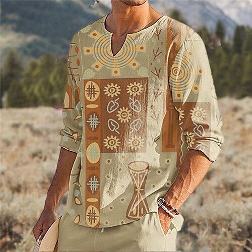 Men's Unisex T shirt Tee 3D Print Floral Graphic Prints V Neck Street Daily Print Long Sleeve Tops Designer Basic Casual Big and Tall Khaki
Men's Unisex T shirt Tee 3D Print Floral Graphic Prints V Neck Street Daily Print Long Sleeve Tops Designer Basic Casual Big and Tall Khaki