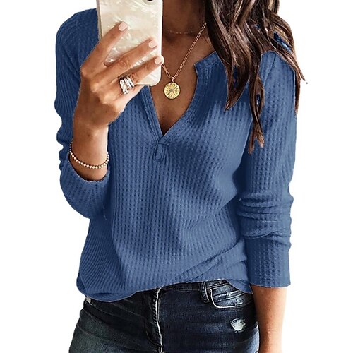 Women's Shirt Plain Daily Weekend Shirt Long Sleeve V Neck Casual Streetwear White Black Blue S
Women's Shirt Plain Daily Weekend Shirt Long Sleeve V Neck Casual Streetwear White Black Blue S