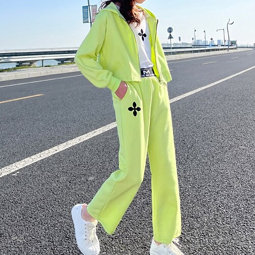 2 Pieces Kids Girls' PantsSet Clothing Set Outfit Solid Color Long Sleeve Cotton Set Outdoor Cool Casual Winter Fall 3-13 Years Green Purple
2 Pieces Kids Girls' PantsSet Clothing Set Outfit Solid Color Long Sleeve Cotton Set Outdoor Cool Casual Winter Fall 3-13 Years Green Purple