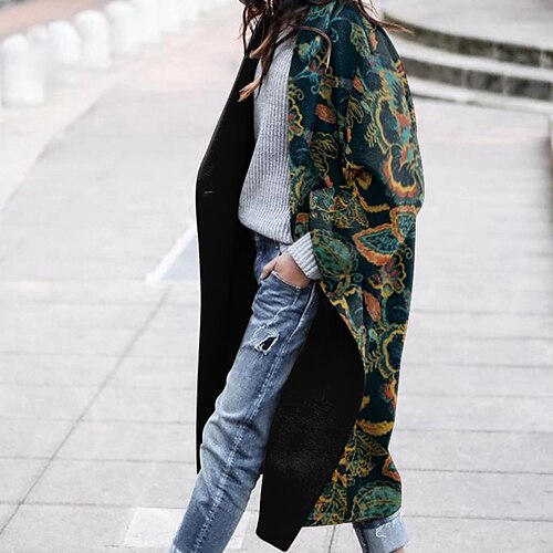 Women's Coat Casual Daily Street Style Oversized Print Street Daily Vacation Going out Coat Polyester Long Green Fall Winter Cardigan Lapel Regular Fit S M L XL XXL 3XL
Women's Coat Casual Daily Street Style Oversized Print Street Daily Vacation Going out Coat Polyester Long Green Fall Winter Cardigan Lapel Regular Fit S M L XL XXL 3XL