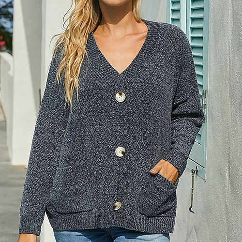 Women's Pullover Sweater Jumper Crochet Knit Pocket Knitted Pure Color V Neck Stylish Casual Daily Holiday Fall Winter Black Gray S M L / Long Sleeve
Women's Pullover Sweater Jumper Crochet Knit Pocket Knitted Pure Color V Neck Stylish Casual Daily Holiday Fall Winter Black Gray S M L / Long Sleeve
