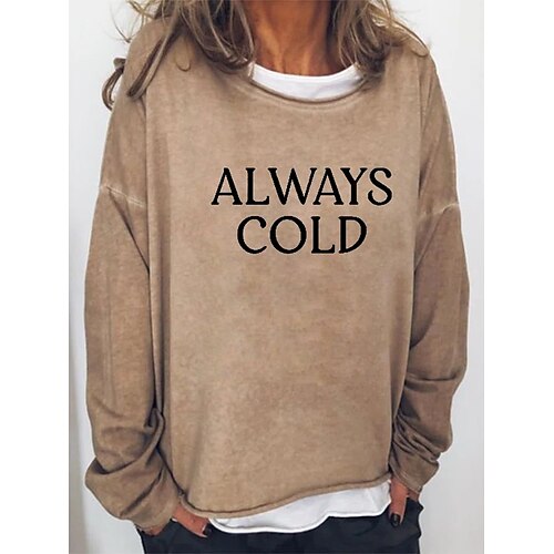 Women's Pullover Basic Casual Print Black Khaki Light Grey Letter Loose Casual Crew Neck Long Sleeve S M L XL XXL 3XL
Women's Pullover Basic Casual Print Black Khaki Light Grey Letter Loose Casual Crew Neck Long Sleeve S M L XL XXL 3XL
