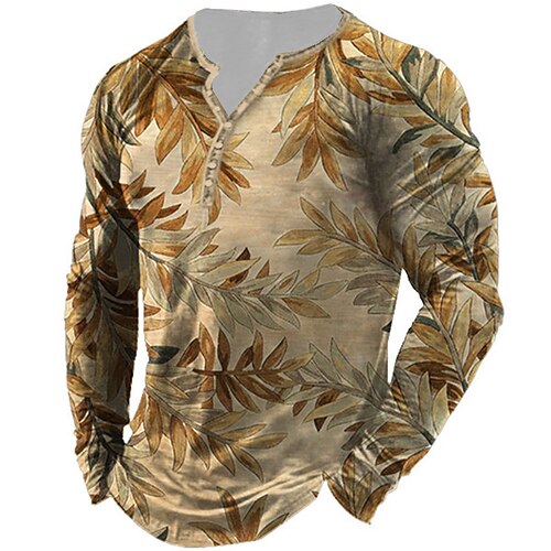 Men's T shirt Tee Henley Shirt Tee Graphic Plants Leaves Henley Brown Long Sleeve 3D Print Plus Size Outdoor Daily Button-Down Print Tops Basic Designer Classic Comfortable / Sports
Men's T shirt Tee Henley Shirt Tee Graphic Plants Leaves Henley Brown Long Sleeve 3D Print Plus Size Outdoor Daily Button-Down Print Tops Basic Designer Classic Comfortable / Sports