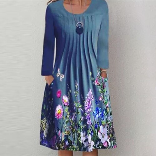 Mulheres Vestido casual Vestido de turno Vestido midi Verde Azul Verde Claro Manga Longa Floral Bolsos Inverno Outono Gola Redonda Maduro Roupa de inverno Final de semana Vestido de outono Ajuste
Mulheres Vestido casual Vestido de turno Vestido midi Verde Azul Verde Claro Manga Longa Floral Bolsos Inverno Outono Gola Redonda Maduro Roupa de inverno Final de semana Vestido de outono Ajuste