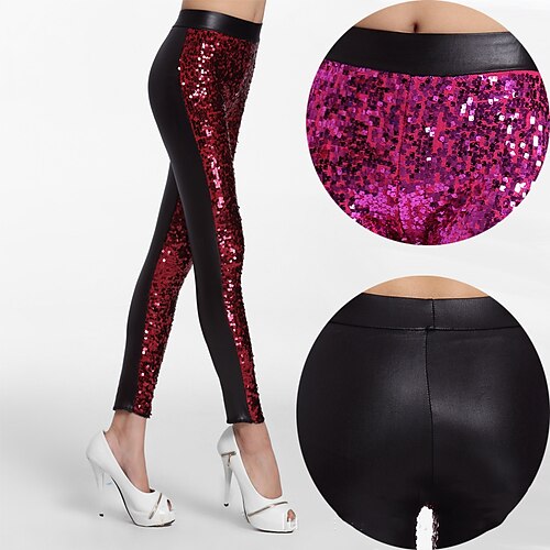 Women's Tights Leggings Sequins Plain Tummy Control Butt Lift Ankle-Length Casual Weekend PU Fashion Skinny Fuchsia Silver Mid Waist Stretchy
Women's Tights Leggings Sequins Plain Tummy Control Butt Lift Ankle-Length Casual Weekend PU Fashion Skinny Fuchsia Silver Mid Waist Stretchy