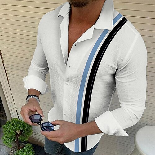 Men's Shirt 3D Print Striped Turndown Street Casual Button-Down Print Long Sleeve Tops Designer Casual Fashion Breathable White
Men's Shirt 3D Print Striped Turndown Street Casual Button-Down Print Long Sleeve Tops Designer Casual Fashion Breathable White