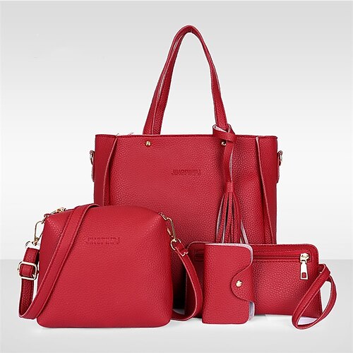 Women's Tote Bag Set PU Leather Solid Color Floral Print Daily Black Pink Grey Red
Women's Tote Bag Set PU Leather Solid Color Floral Print Daily Black Pink Grey Red