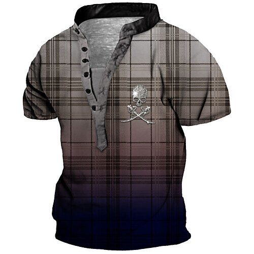 Men's T shirt Tee Henley Shirt Tee Graphic Skull Lattice Stand Collar Brown Short Sleeve 3D Print Plus Size Outdoor Daily Button-Down Print Tops Basic Designer Casual Big and Tall / Summer / Summer
Men's T shirt Tee Henley Shirt Tee Graphic Skull Lattice Stand Collar Brown Short Sleeve 3D Print Plus Size Outdoor Daily Button-Down Print Tops Basic Designer Casual Big and Tall / Summer / Summer