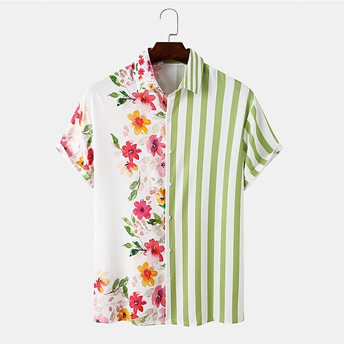 Men's Shirt 3D Print Floral Striped Turndown Street Casual Button-Down Print Short Sleeves Tops Designer Casual Fashion Breathable Green / Summer
Men's Shirt 3D Print Floral Striped Turndown Street Casual Button-Down Print Short Sleeves Tops Designer Casual Fashion Breathable Green / Summer