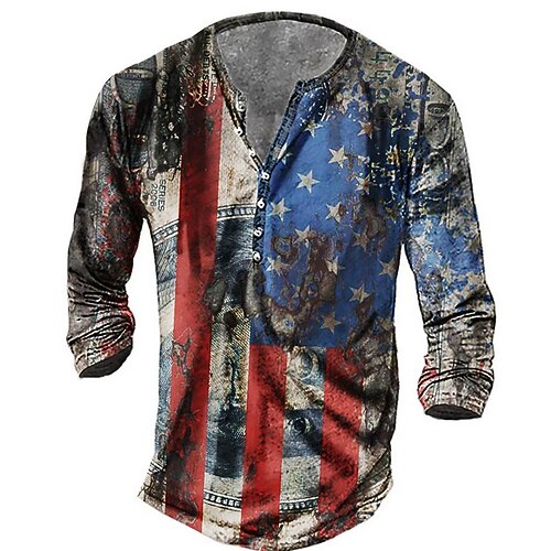 Men's T shirt Tee Henley Shirt Tee Graphic National Flag Henley Gray Long Sleeve 3D Print Plus Size Outdoor Daily Button-Down Print Tops Basic Designer Classic Comfortable / Sports
Men's T shirt Tee Henley Shirt Tee Graphic National Flag Henley Gray Long Sleeve 3D Print Plus Size Outdoor Daily Button-Down Print Tops Basic Designer Classic Comfortable / Sports