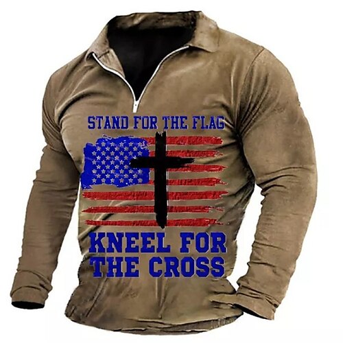 Men's Collar Polo Shirt Golf Shirt Letter National Flag Turndown Khaki 3D Print Outdoor Street Long Sleeve Zipper Print Clothing Apparel Fashion Designer Casual Breathable
Men's Collar Polo Shirt Golf Shirt Letter National Flag Turndown Khaki 3D Print Outdoor Street Long Sleeve Zipper Print Clothing Apparel Fashion Designer Casual Breathable