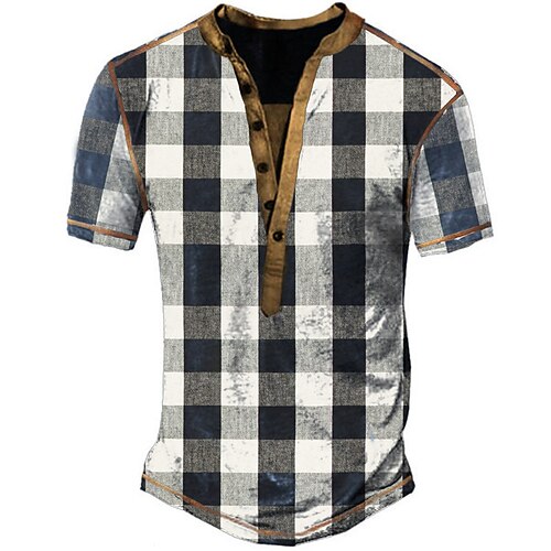 Men's Henley Shirt Tee T shirt Tee 3D Print Graphic Patterned Tartan Plus Size Henley Daily Sports Button-Down Print Short Sleeve Tops Designer Basic Classic Comfortable Gray / Summer / Summer
Men's Henley Shirt Tee T shirt Tee 3D Print Graphic Patterned Tartan Plus Size Henley Daily Sports Button-Down Print Short Sleeve Tops Designer Basic Classic Comfortable Gray / Summer / Summer