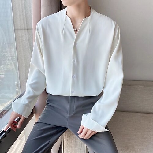 Men's Shirt Solid Color Collar White Street Daily Long Sleeve Button-Down Clothing Apparel Fashion Casual Comfortable Big and Tall / Sports
Men's Shirt Solid Color Collar White Street Daily Long Sleeve Button-Down Clothing Apparel Fashion Casual Comfortable Big and Tall / Sports
