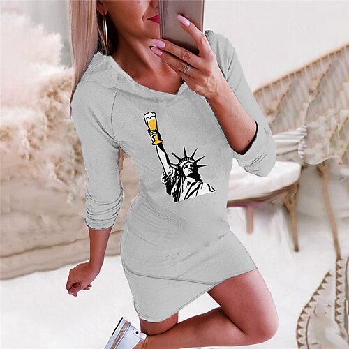 Women's Bodycon Short Mini Dress Gray Long Sleeve Print Print Fall Winter Hooded Fashion 2022 S M L XL XXL 3XL
Women's Bodycon Short Mini Dress Gray Long Sleeve Print Print Fall Winter Hooded Fashion 2022 S M L XL XXL 3XL