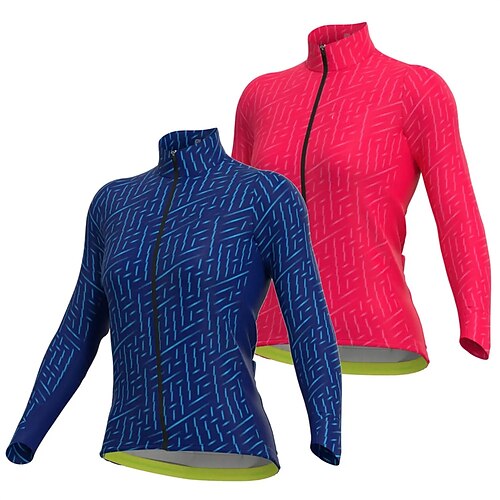 21Grams Women's Cycling Jersey Long Sleeve Bike Top with 3 Rear Pockets Mountain Bike MTB Road Bike Cycling Breathable Quick Dry Moisture Wicking Reflective Strips Blue Rose Red Stripes Polyester
21Grams Women's Cycling Jersey Long Sleeve Bike Top with 3 Rear Pockets Mountain Bike MTB Road Bike Cycling Breathable Quick Dry Moisture Wicking Reflective Strips Blue Rose Red Stripes Polyester