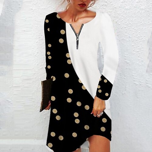 Women's T Shirt Dress Tee Dress A Line Dress Short Mini Dress Black Long Sleeve Polka Dot Color Block Zipper Print Fall Winter Crew Neck Stylish Casual 2022 XS S M L XL 2XL 3XL 4XL 5XL 6XL
Women's T Shirt Dress Tee Dress A Line Dress Short Mini Dress Black Long Sleeve Polka Dot Color Block Zipper Print Fall Winter Crew Neck Stylish Casual 2022 XS S M L XL 2XL 3XL 4XL 5XL 6XL